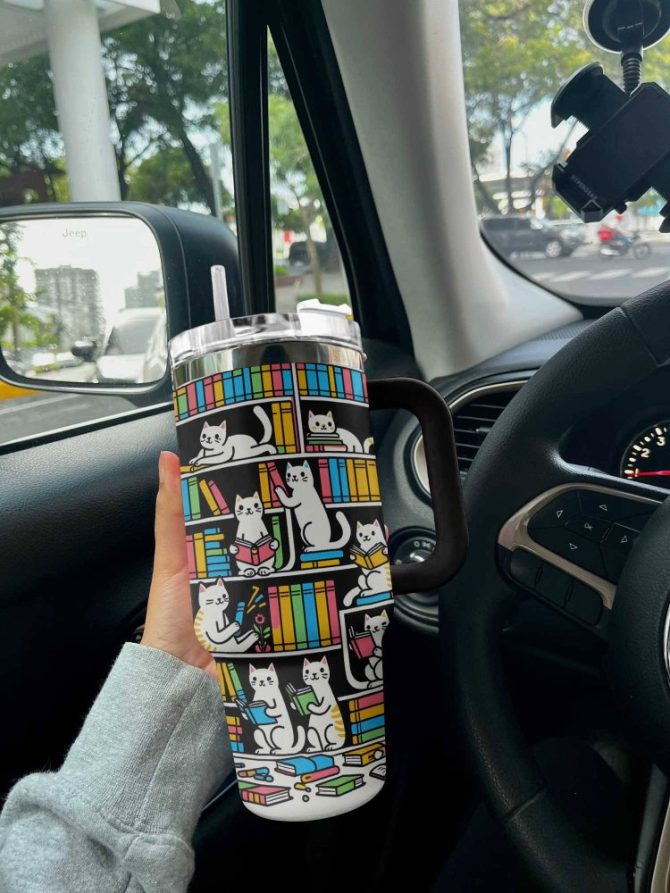 Books Custom Stanley Quencher 40Oz Stainless Steel Tumbler With Handle - Image 2