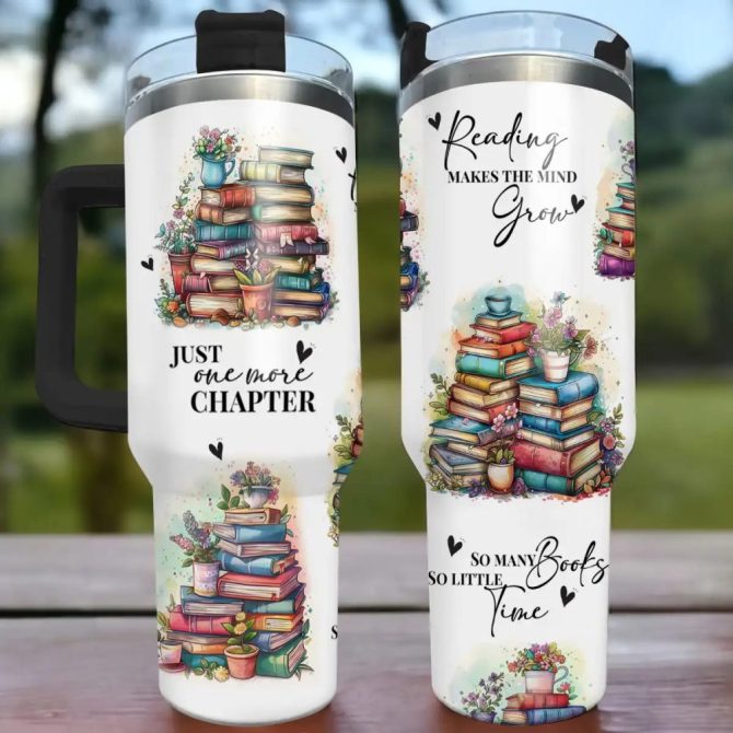 Books Custom Stanley Quencher 40Oz Stainless Steel Tumbler With Handle - Image 2