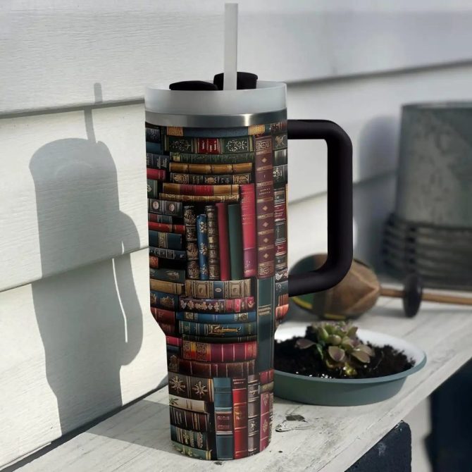 Books Custom Stanley Quencher 40Oz Stainless Steel Tumbler With Handle - Image 2