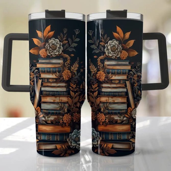 Books Custom Stanley Quencher 40Oz Stainless Steel Tumbler With Handle - Image 2