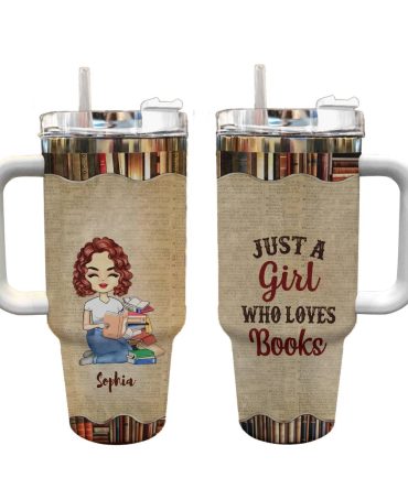 Books Custom Stanley Quencher 40Oz Stainless Steel Tumbler With Handle