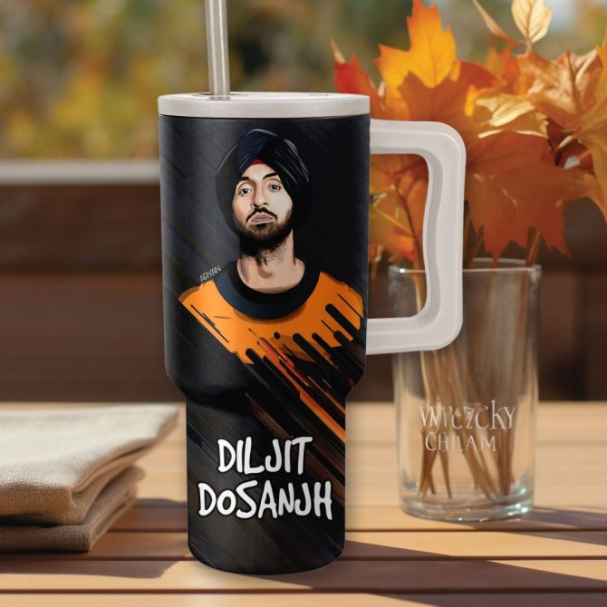 Born To Shine By Diljit Dosanjh Music Custom Stanley Quencher 40Oz Stainless Steel - Image 2
