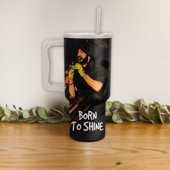 Born To Shine By Diljit Dosanjh Music Custom Stanley Quencher 40Oz Stainless Steel - Image 3