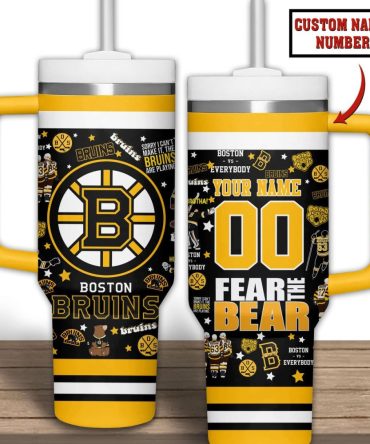 Boston Bruins Nhl Custom Stanley Quencher 40Oz Stainless Steel Tumbler