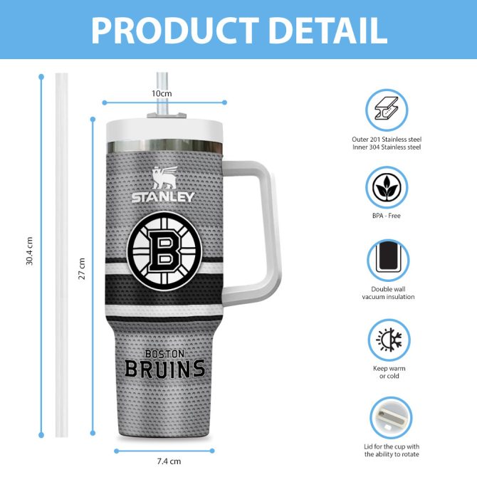 Boston Bruins Nhl Custom Stanley Quencher 40Oz Stainless Steel Tumbler - Image 6