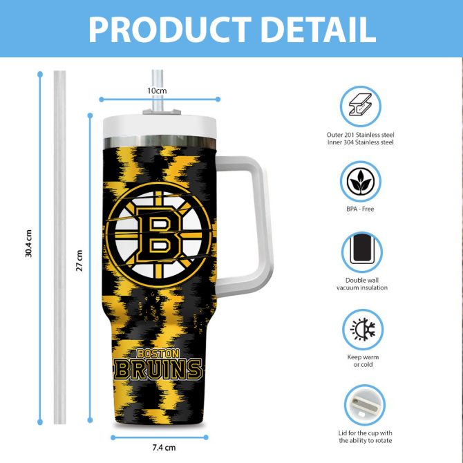 Boston Bruins Nhl Custom Stanley Quencher 40Oz Stainless Steel Tumbler - Image 4