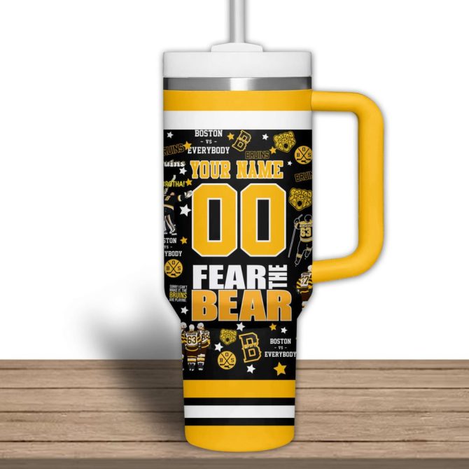Boston Bruins Nhl Custom Stanley Quencher 40Oz Stainless Steel Tumbler - Image 4