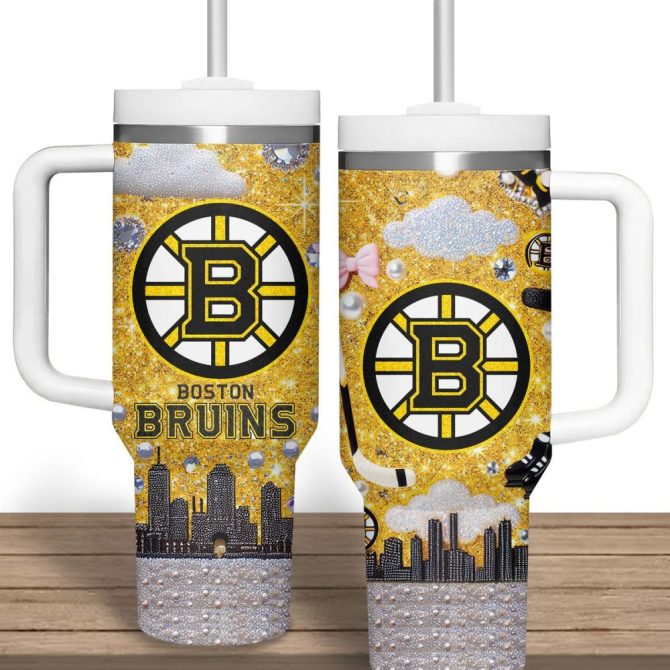 Boston Bruins Nhl Custom Stanley Quencher 40Oz Stainless Steel Tumbler