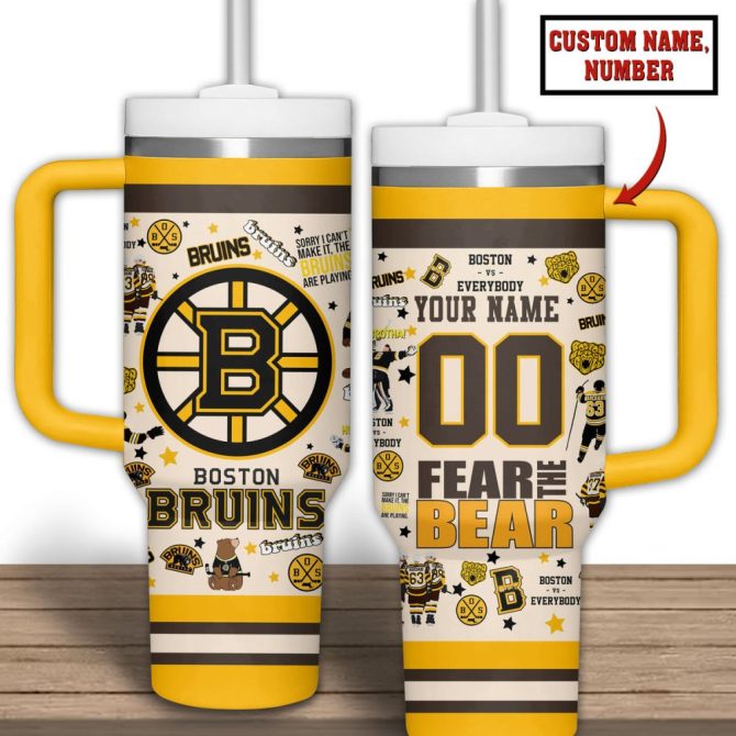 Boston Bruins Nhl Custom Stanley Quencher 40Oz Stainless Steel Tumbler - Image 2