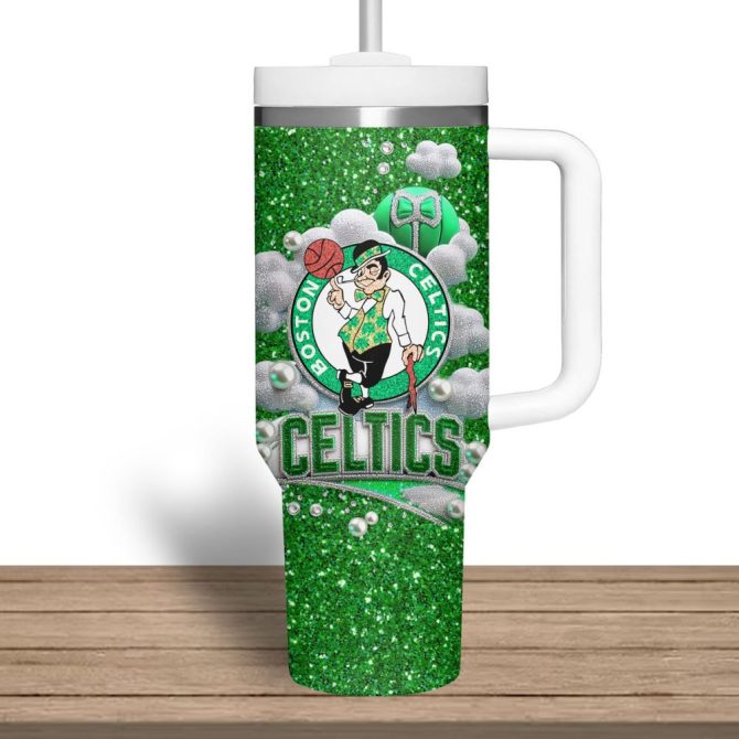 Boston Celtics Nba Custom Stanley Quencher 40Oz Stainless Steel Tumbler - Image 3