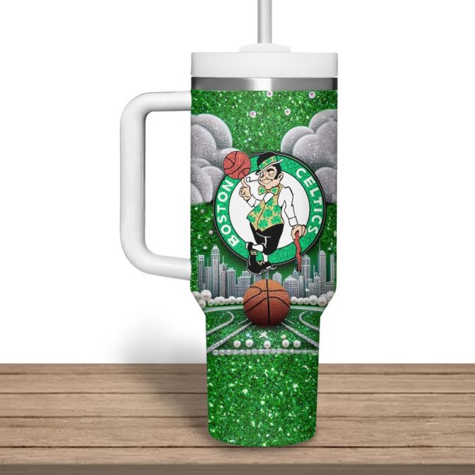 Boston Celtics Nba Custom Stanley Quencher 40Oz Stainless Steel Tumbler - Image 2