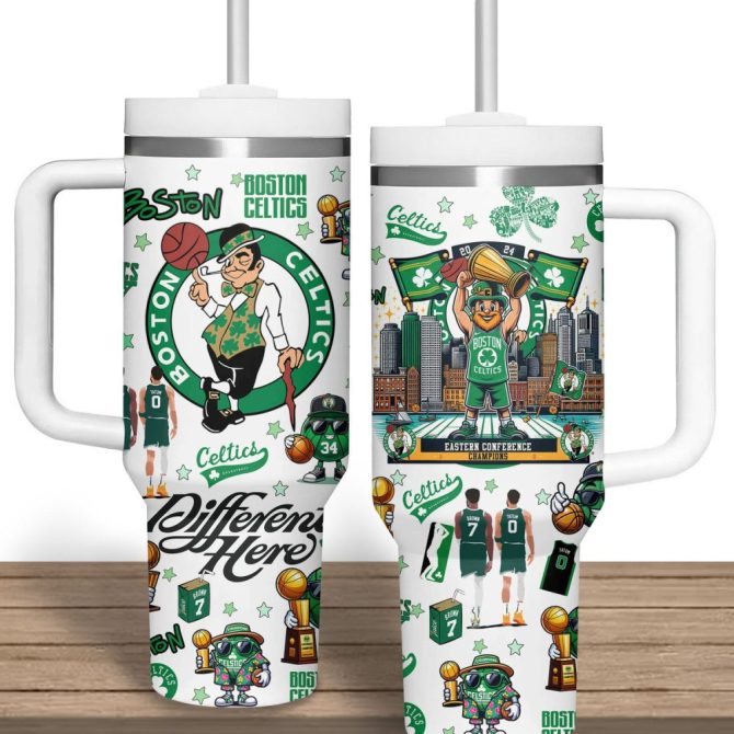 Boston Celtics Nba Custom Stanley Quencher 40Oz Stainless Steel Tumbler - Image 2