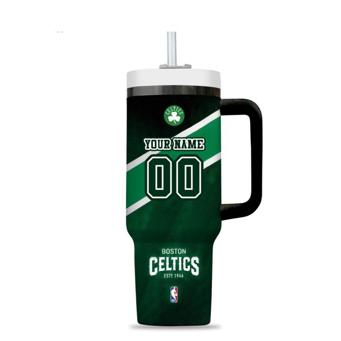 Boston Celtics Nba Custom Stanley Quencher 40Oz Stainless Steel Tumbler - Image 3