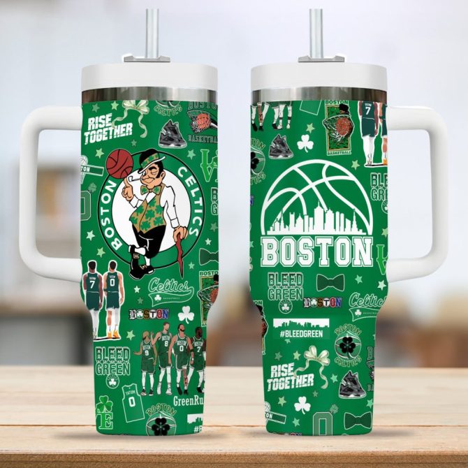 Boston Celtics Nba Custom Stanley Quencher 40Oz Stainless Steel Tumbler - Image 2