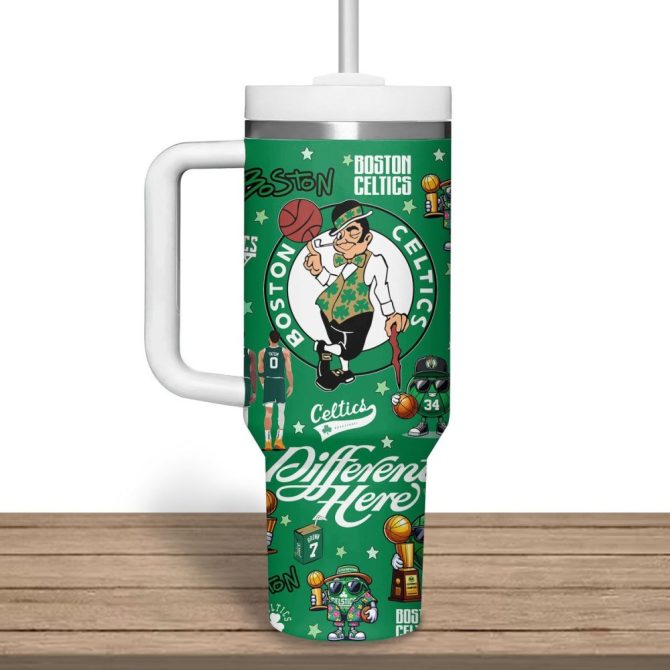 Boston Celtics Nba Custom Stanley Quencher 40Oz Stainless Steel Tumbler - Image 3