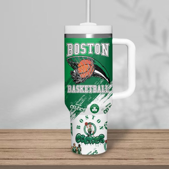 Boston Celtics Nba Custom Stanley Quencher 40Oz Stainless Steel Tumbler - Image 3
