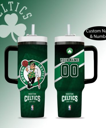 Boston Celtics Nba Custom Stanley Quencher 40Oz Stainless Steel Tumbler