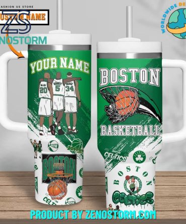 Boston Celtics Nba Custom Stanley Quencher 40Oz Stainless Steel Tumbler With Handle
