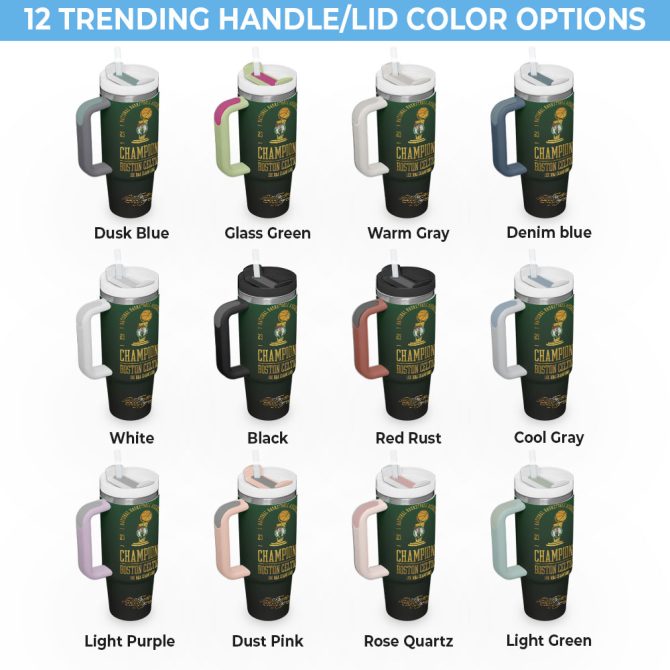 Boston Celtics Nba Custom Stanley Quencher 40Oz Stainless Steel Tumbler With Handle - Image 4