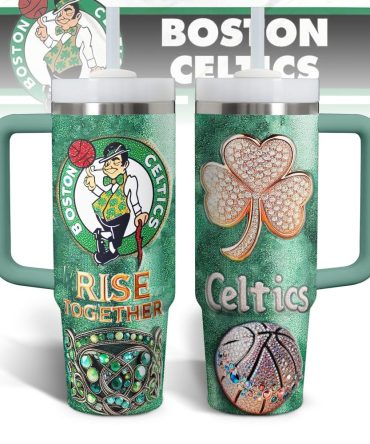 Boston Celtics Nba Custom Stanley Quencher 40Oz Stainless Steel Tumbler With Handle