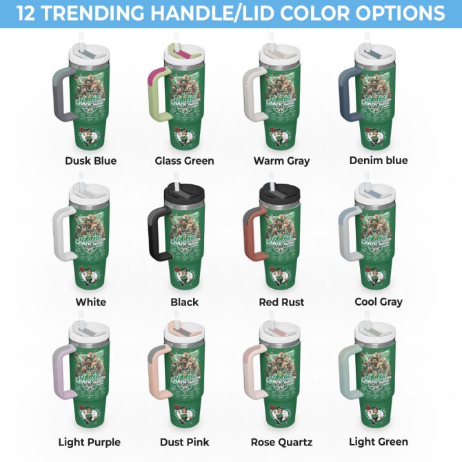 Boston Celtics Nba Custom Stanley Quencher 40Oz Stainless Steel Tumbler With Handle - Image 4