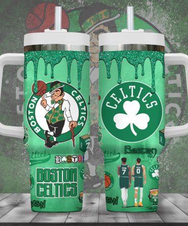 Boston Celtics Nba Custom Stanley Quencher 40Oz Stainless Steel Tumbler With Handle