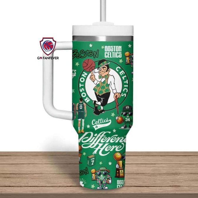 Boston Celtics Nba Custom Stanley Quencher 40Oz Stainless Steel Tumbler With Handle - Image 2