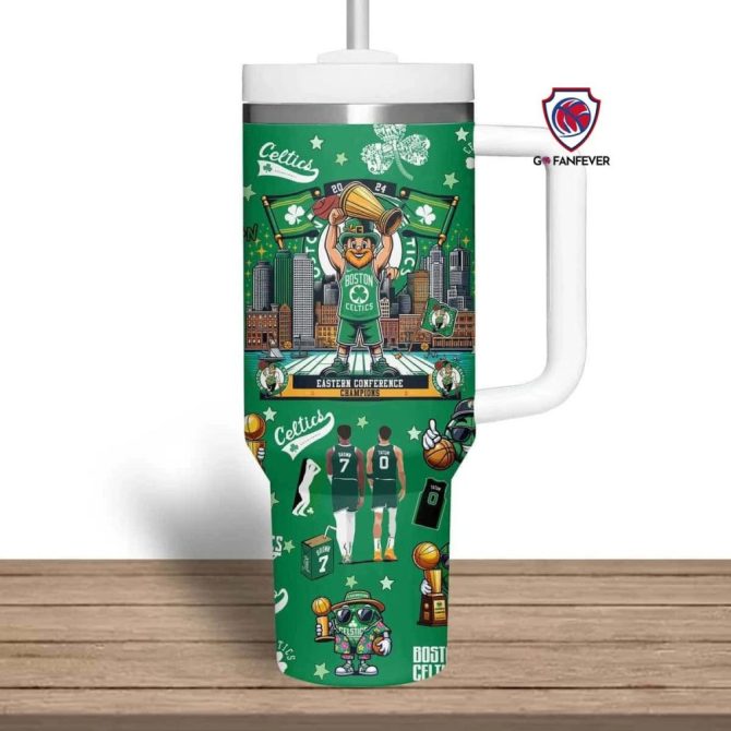 Boston Celtics Nba Custom Stanley Quencher 40Oz Stainless Steel Tumbler With Handle - Image 3