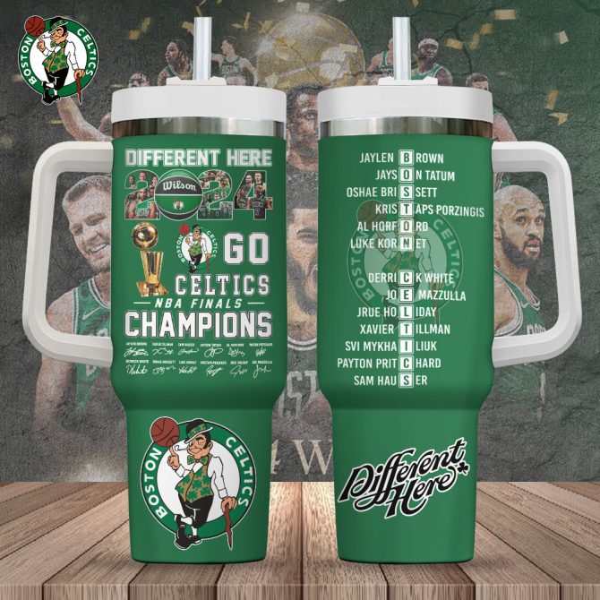 Boston Celtics Nba Custom Stanley Quencher 40Oz Stainless Steel Tumbler With Handle