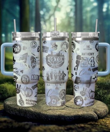 Boston Celtics Nba Custom Stanley Quencher 40Oz Stainless Steel Tumbler With Handle