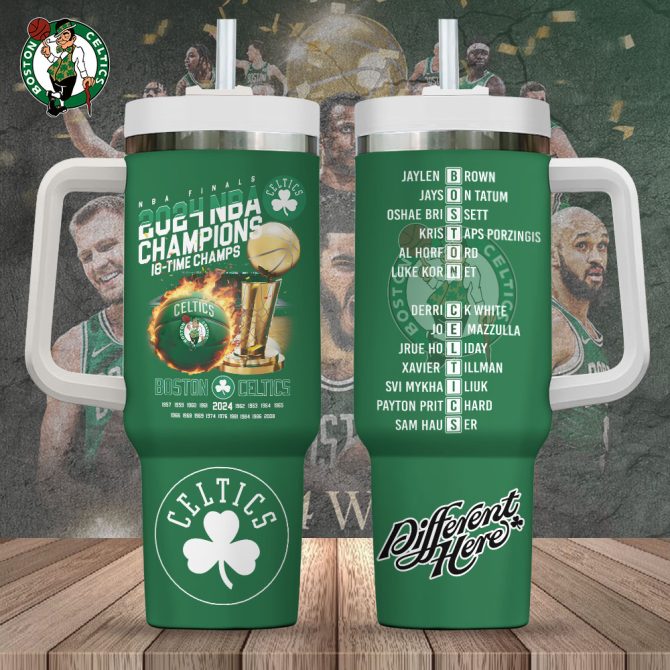 Boston Celtics Nba Custom Stanley Quencher 40Oz Stainless Steel Tumbler With Handle