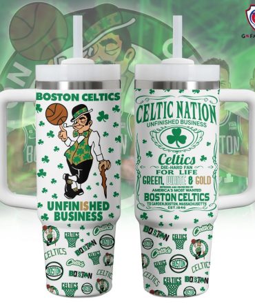 Boston Celtics Nba Custom Stanley Quencher 40Oz Stainless Steel Tumbler With Handle