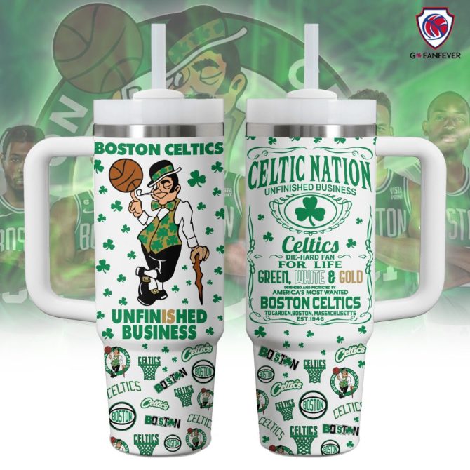 Boston Celtics Nba Custom Stanley Quencher 40Oz Stainless Steel Tumbler With Handle