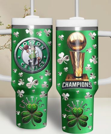 Boston Celtics Nba Custom Stanley Quencher 40Oz Stainless Steel Tumbler With Handle