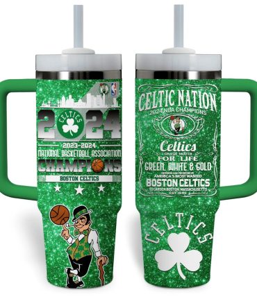 Boston Celtics Nba Custom Stanley Quencher 40Oz Stainless Steel Tumbler With Handle