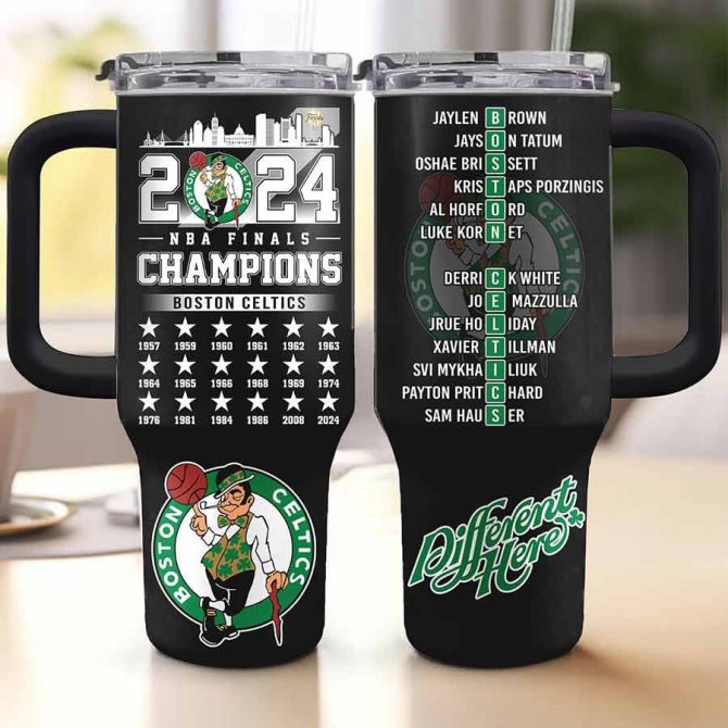 Boston Celtics Nba Custom Stanley Quencher 40Oz Stainless Steel Tumbler With Handle