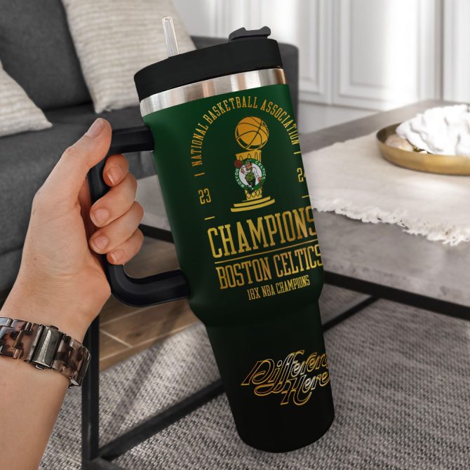 Boston Celtics Nba Custom Stanley Quencher 40Oz Stainless Steel Tumbler With Handle - Image 2
