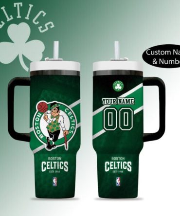 Boston Celtics Nba Custom Stanley Quencher 40Oz Stainless Steel Tumbler With Handle