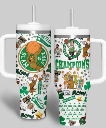 Boston Celtics Nba Custom Stanley Quencher 40Oz Stainless Steel Tumbler With Handle