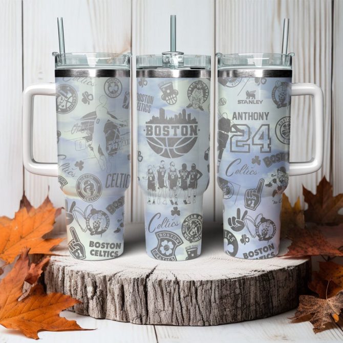 Boston Celtics Nba Custom Stanley Quencher 40Oz Stainless Steel Tumbler With Handle - Image 2