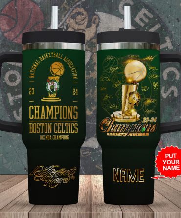 Boston Celtics Nba Custom Stanley Quencher 40Oz Stainless Steel Tumbler With Handle