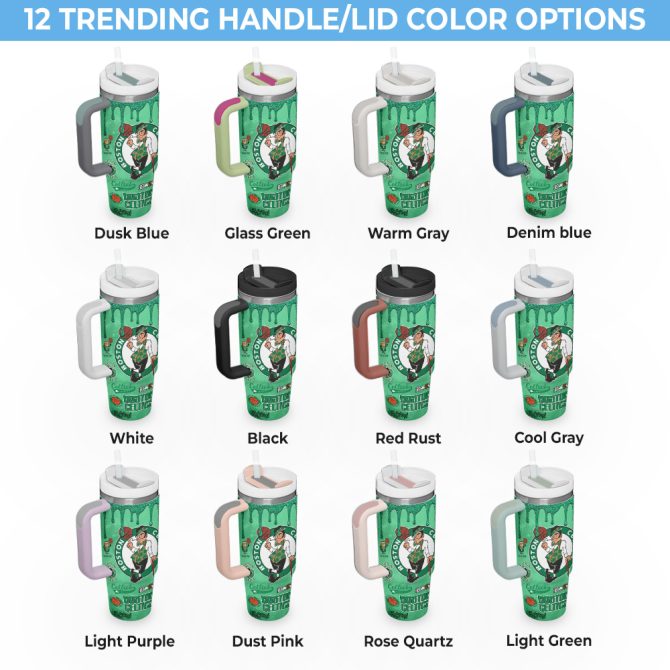 Boston Celtics Nba Custom Stanley Quencher 40Oz Stainless Steel Tumbler With Handle - Image 4