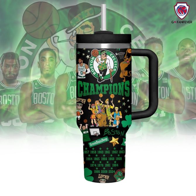 Boston Celtics Nba Custom Stanley Quencher 40Oz Stainless Steel Tumbler With Handle - Image 3