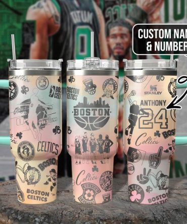 Boston Celtics Nba Custom Stanley Quencher 40Oz Stainless Steel Tumbler With Handle