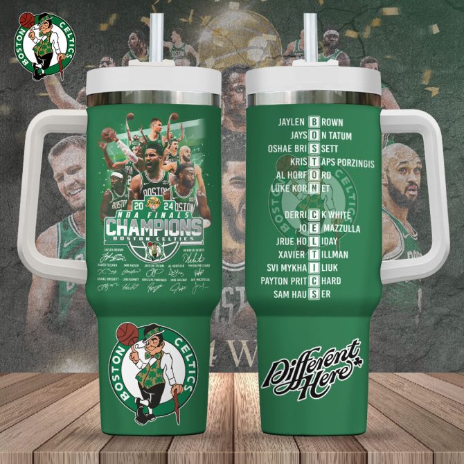 Boston Celtics Nba Custom Stanley Quencher 40Oz Stainless Steel Tumbler With Handle