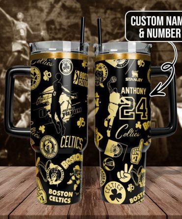 Boston Celtics Nba Custom Stanley Quencher 40Oz Stainless Steel Tumbler With Handle