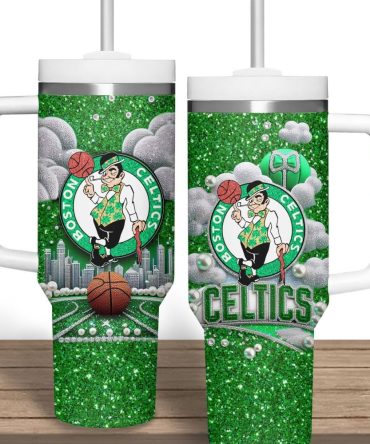 Boston Celtics Nba Custom Stanley Quencher 40Oz Stainless Steel Tumbler
