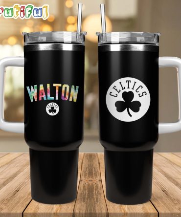 Boston Celtics Nba Sports Custom Stanley Quencher 40Oz Stainless Steel Tumbler With Handle