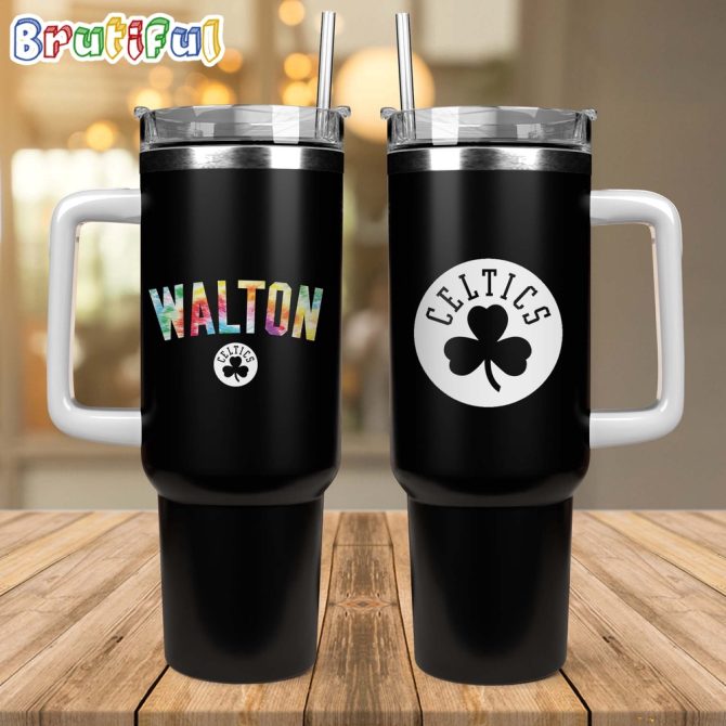 Boston Celtics Nba Sports Custom Stanley Quencher 40Oz Stainless Steel Tumbler With Handle