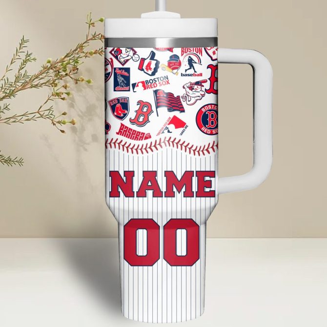 Boston Red Sox Mlb Custom Stanley Quencher 40Oz Stainless Steel - Image 2